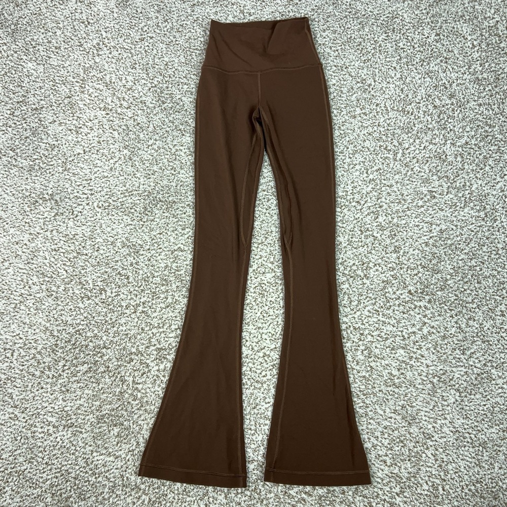 Lululemon Pants Womens 0 Brown Align High Rise Mini Flare Leggings Yoga Gym Logo